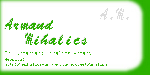 armand mihalics business card
